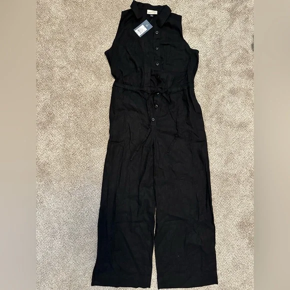 Universal Thread Black Button-Front Jumpsuit - Picture 2 of 5